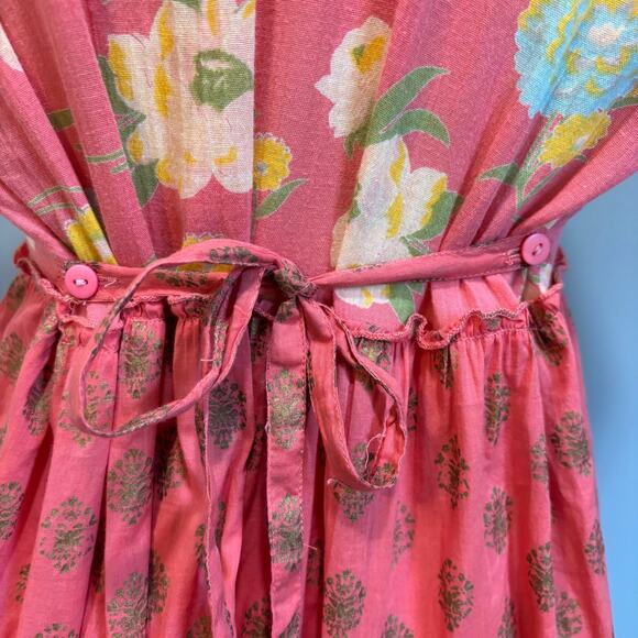Cottagecore floral print button-down April Cornell dress, pink, size Medium - Picture 10 of 13